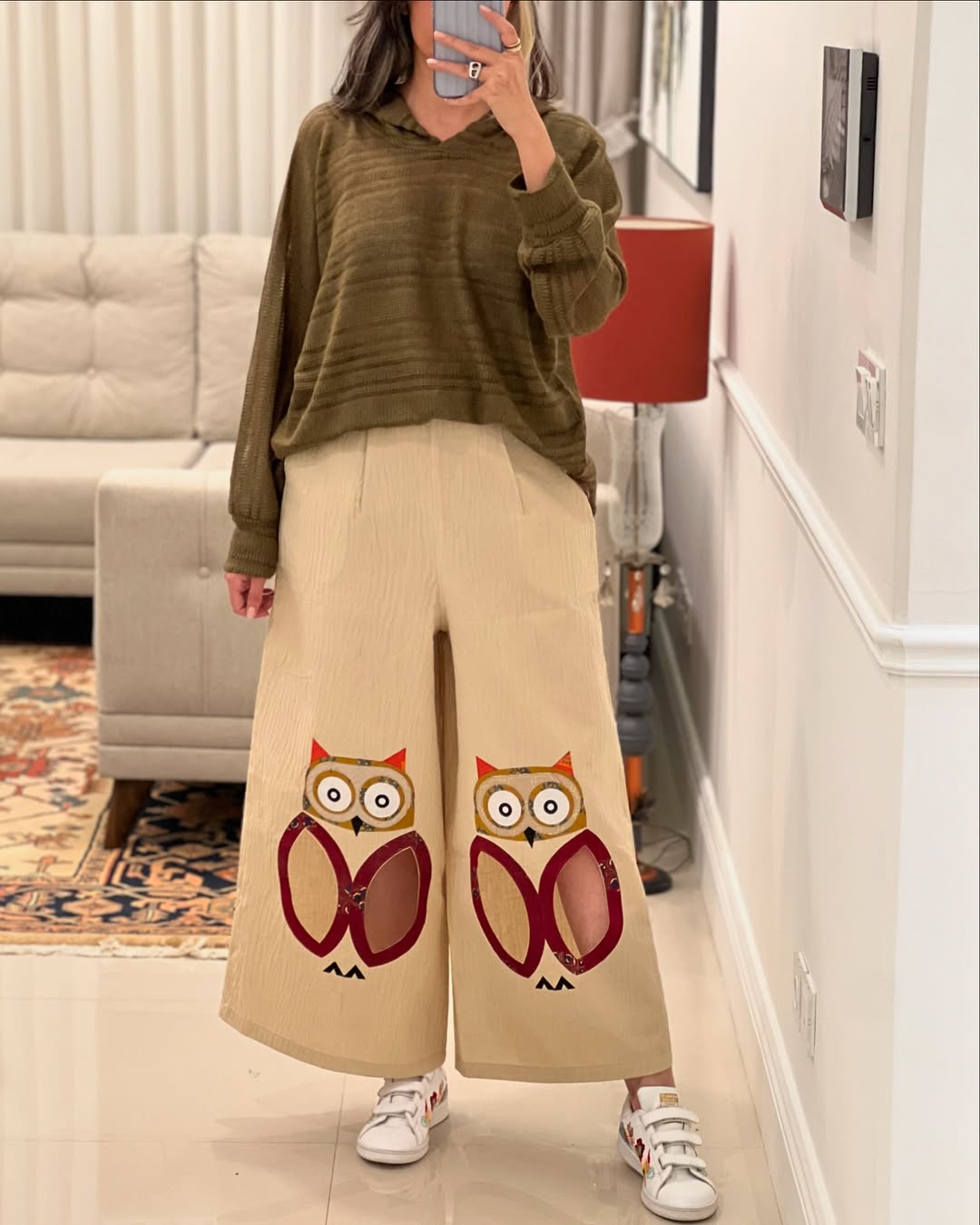 🦉Elegant Owl Cotton Culottes