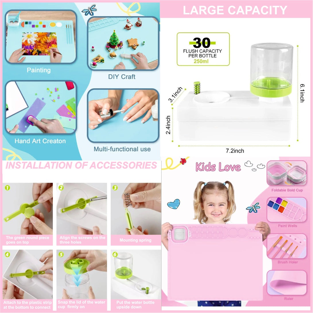 Painting Station with Brush Cleaner & Rinser