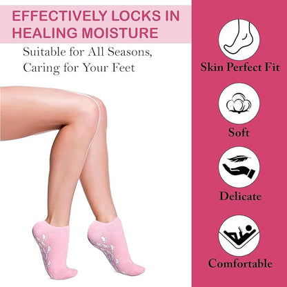 SilkySoft - Silicone Heel Socks - Set of 2 Pairs (4 pcs)