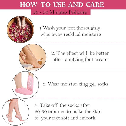 SilkySoft - Silicone Heel Socks - Set of 2 Pairs (4 pcs)