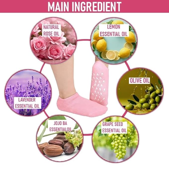 SilkySoft - Silicone Heel Socks - Set of 2 Pairs (4 pcs)