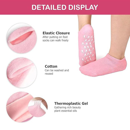 SilkySoft - Silicone Heel Socks - Set of 2 Pairs (4 pcs)